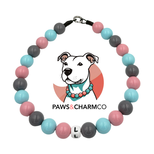 Pastel Trio Beaded Dog Collar - Xl beads
