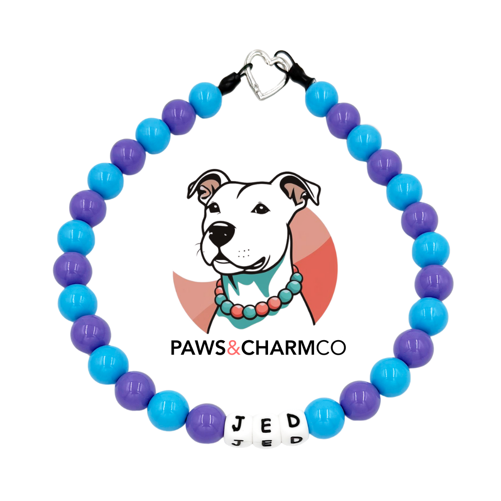 Blue & Purple Pop Beaded Collar XL Beads